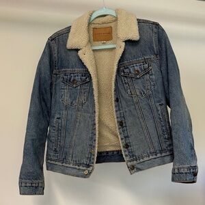 Lucky Brand Denim Jacket with Cream Sherpa